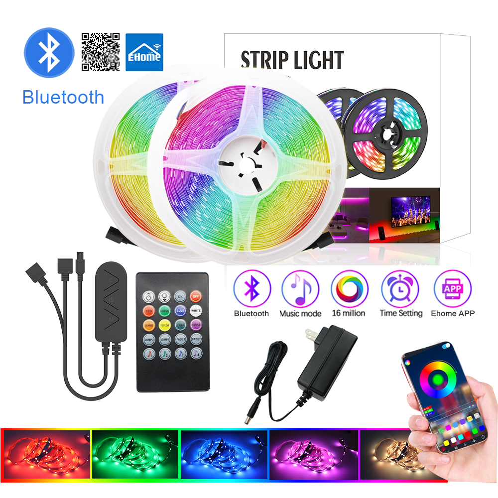 Smart RGB LED Strip Lights 33.8Ft Bluetooth APP with Remote Sync to Music DIY Color Changing Light fo