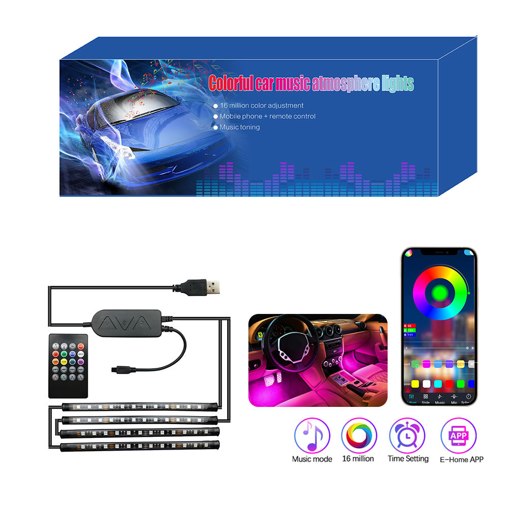 Bluetooth RGB Car Atmosphere Light
